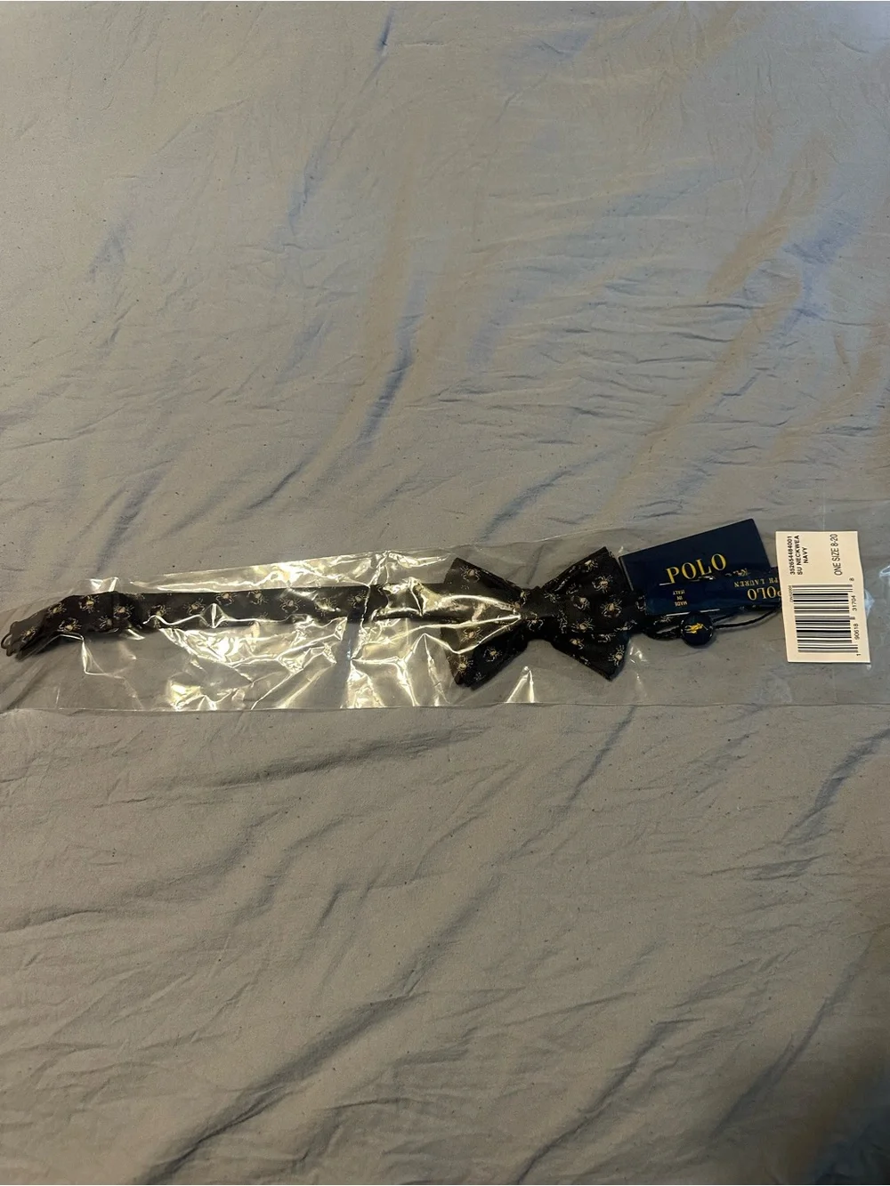 Polo by Ralph Lauren Black Bow Tie with Small Crest Motif